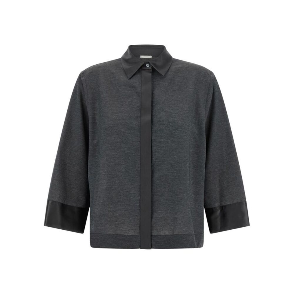 Peserico Gray Lyocell Women's Blouse